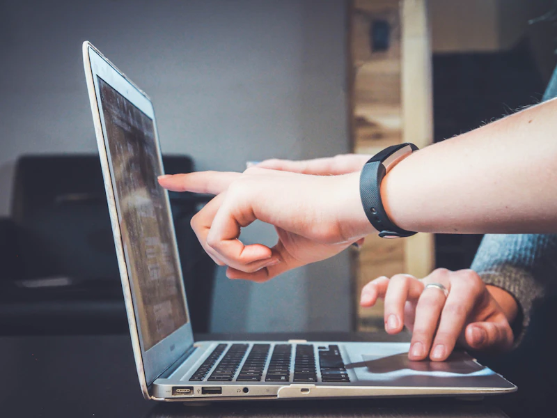 Professional learning and upskilling on a laptop